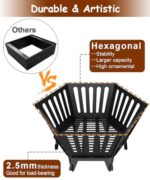 Waaliji 22.5 Inch Portable Hexagon Fire Pit with Travel Bag — Smokeless Patented Design Outdoor Wood Burning Fire Pit for Camping, Backyard, Patio, Bonfire, Picnic and BBQ, Vertical Hollow Style - Image 3