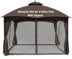 SCOCANOPY Brown 10' x 12' Gazebo Netting for Lowe's Allen Roth 10X12 Gazebo Model #GF-12S004B-1 / GF-12S004BTO/ TPGAZ17-002