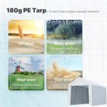 ADVANCE OUTDOOR 12x20 ft Heavy Duty Carport Garage Shelter, Adjustable Height (6.5-11ft) Waterproof Canopy with Removable Sidewalls for Cars, RV, Boat, Truck, Party - White - Image 5