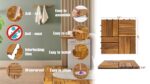 AN68 Pack of 10 Deck Tiles - 12"x12" Interlocking Natural Solid Acacia Wood for Outdoor & Indoor, Patio Garden, Balcony, Poolside - Natural Color - Image 2