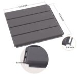 Interlocking Deck Tiles, 12 PCS 12"" x 12"" Patio Tiles Waterproof Plastic Outdoor Flooring Covering All Weather for Walkway Front Porch Poolside Balcony Backyard （Grey) - Image 3