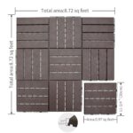 SHPAI Plastic Interlocking Deck Tiles 36 Pack, Patio Decking Tiles 12"x12" Not-Slip All Weather Use, PVC Waterproof Outdoor Flooring Pavers for Backyard, Poolside, Porch, Balcony -Brown - Image 7