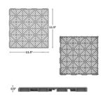 Pure Garden 12-Pack Polypropylene Interlocking Patio Deck Tiles - Weather-Resistant Outdoor Flooring for Balcony, Porch, and Garage (Gray) - Image 5