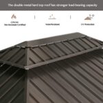 Patio Tree 10' x 12' Hardtop Aluminum Permanent Gazebo Outdoor Double Roof Gazebo Canopy with a Mosquito Net and Privacy Sidewalls - Image 3