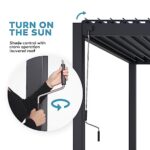 MIRADOR 111S Louvered Pergola Gazebo, 10Ft x 20Ft, Full Aluminum Frame, Adjustable Roof, Outdoor, Durable, White - Image 4