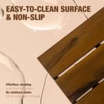 10 pcs Premium Acacia Wood Interlocking Decking Tiles – 12x12x0.9in Weatherproof Patio Flooring Outdoor – Interlocking Deck Tiles for Balcony, Backyar & Poolside, All-Weather Use (Golden Teak Finish) - Image 3