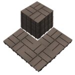 27 PCS 12x12 Interlocking Deck Tiles - All-Weather Waterproof Outdoor Pavers for Pool Decks, Balconies, Backyards & Porches, Chocolate