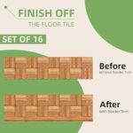 PrimeZone 16 PCS Solid Acacia Wood Border Trim for Interlocking Deck Tiles - 12" L Waterproof Side Pin End of Outdoor Flooring, Loop End Piece for Decking Floor, Natural - Image 6