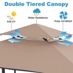 ABCCANOPY 8x5 Grill Gazebo - Outdoor BBQ Canopy Shelter with Led Light for Patio Backyard Grilling (Khaki) - Image 7