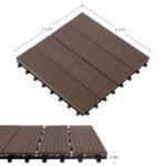 Interlocking Deck Tiles - 6-Pack 11.6-in Wood Plastic Composite All-Weather Outdoor Flooring Balcony Poolside or Patio by Pure Garden (Mocha Brown) - Image 2