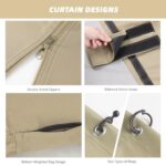 GOTRUTH Gazebo Privacy Curtains 10' x 10' with Mosquito Windows, 10'x10' Gazebo Curtains Outdoor Waterproof, 4-Panels Side Wall with Zipper for Patio, Garden and Backyard (Khaki, Curtain Only) - Image 6