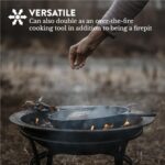 Gas One 22 in Outdoor– Wood Burning Fire Pit with Mesh Lid and Fire Picker – Durable Alloy Steel Fire Pits for Outside – Small Fire Pit for Backyard, Porch, Deck, Camping, BBQ - Image 4