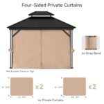 Covered Outdoor Gazebo Curtain Replacement Universal 4-Panel Sidewalls 11' x 13', Outdoor Gazebo Privacy Curtains with Zipper, Replacement for Outdoor, Patio Canopy, Garden and Backyard (Curtain Only) - Image 7