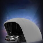 OTQEFTN Stainless Steel Semi-Automatic Mobile Garage, Portable Folding Telescopic Carport, Sun-Proof Carport, Easy to Move