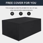 KHOLH 44 Inch Propane Gas Fire Pits Table for Outside Patio, 60000 BTU Rectangular Outdoor Wicker Rattan Fire Pit with Glass Wind Guard - Image 5