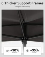 Garveelife 11x11 Pop Up Gazebo Tent with Mosquito Netting, Outdoor Canopy Shelter Easy Setup, Water & UV Resistant - Khaki - Image 2