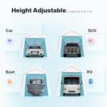 ADVANCE OUTDOOR 12x20 ft Heavy Duty Carport Garage Shelter, Adjustable Height (6.5-11ft) Waterproof Canopy with Removable Sidewalls for Cars, RV, Boat, Truck, Party - White - Image 2