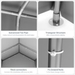 ChicCoutured 7x12FT Portable Outdoor Garage, Waterproof & UV-Resistant Portable Storage Shed with 2 Roll-Up Doors, Carport Tent for Motorcycle, Bike, and Tools - Image 5