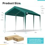 ADVANCE OUTDOOR Adjustable 10x20 ft Heavy Duty Carport Car Canopy Garage Boat Shelter Party Tent, Adjustable Height from 9.5 ft to 11 ft, Green - Image 5