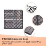 30 PCS Interlocking Deck Tiles, Solid Wood Patio Flooring Outdoor Waterproof, 12"x12"x0.8" Acacia Wood Tiles, Patio Tiles for Garden,Porch,Balcony,Poolside（Spiral & Grey - Image 2