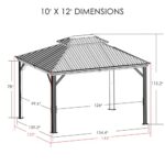 Kozyard Alexander 10' X 12' Hardtop, Aluminum Metal Gazebo with Galvanized Steel Double Roof Canopy, Curtain and Netting, Permanent Pavilion for Patio, Backyard, Deck, Lawn (Gray) - Image 9