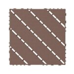 skillmaid 44 PCS Plastic Interlocking Deck Tiles - 12" x 12" Waterproof Indoor Outdoor Flooring All Weather Use, Patio Floor Decking for Porch Poolside Backyard Balcony, Brown, Diagonal - Image 3