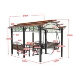 MARURY Outdoor Brown Modern Courtyard Pavilion, Wood Swing Grape Shelf, Villa Canopy, Garden Sunshade, Activity Tent - Image 6