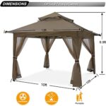 ABCCANOPY Pop Up Gazebo 13x13 - Outdoor Canopy Tent with Mosquito Netting for Patio Garden Backyard (Brown) - Image 4
