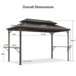 PURPLE LEAF 6.5' X 12' Hardtop Grill Gazebo for Patio Permanent Metal Roof with 2 Side Shelves Deck Yard Tent Aluminum Garden Outside Sun Shade Outdoor BBQ Canopy - Image 8