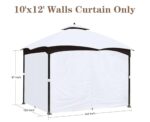 SCOCANOPY White 10' x 12' Gazebo Privacy Curtain Set Fit for Lowe's Allen Roth 10X12 Gazebo Model #GF-12S004B-1 / GF-12S004BTO/ TPGAZ17-002/TPGAZ2303 - Image 2