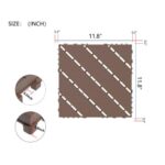 skillmaid 44 PCS Plastic Interlocking Deck Tiles - 12" x 12" Waterproof Indoor Outdoor Flooring All Weather Use, Patio Floor Decking for Porch Poolside Backyard Balcony, Brown, Diagonal - Image 2