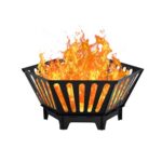 LTSEAME 22.5 inch Portable Fire Pit Outdoor Plug Fire Pit with Storage Bag Suitable for Camping, Picnic, Backyard, Garden Bonfires and Outdoor Wood Burning