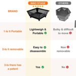 Fire Pits for Outside 17 Inch Collapsible Portable Plug Fire Pit for Camping Travel Picnic Bonfire Backyard Patio Garden Bon Fire Foldable Firepits for Outdoor Wood Burning with Storage Bag - Image 5