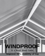 DEXSO 25'x13'x11' Windproof Carport Heavy Duty, 20 GA. Reinforced Poles & 14 mil PE Canopy, Extra Large Anti-High Wind Portable Garage for Full-Sized Pickup Truck and Bass Boat, Grey - Image 4