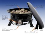 Flame King Smokeless Propane Fire Pit, 24-inch Portable Firebowl, 58K BTU with Self Igniter, Cover, & Carry Straps for RV, Camping, & Outdoor Living - Image 3