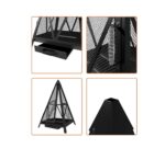 Kingson Pyramid Fire Pit, Heavy-Duty Steel Smokeless Wood Burning Fire Bowl for Outdoor Patio Garden Backyard, Bohemian & Meditation Decor - Image 5