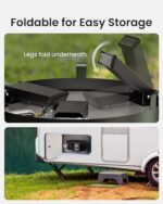 Ciays Large Propane Fire Pit 24 Inch, Gas Fire Pit with Grill Grate, Folding Legs, Hose Hooks, Propane Tank Holder, Cover & Carry Strap, CSA Certified Portable Outdoor Fire Pit for Camping, 58,000 BTU - Image 5