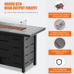 Walsunny 43 inch Outdoor Propane Fire Pit 50,000 BTU Gas Fire Pit Table with Lid, Waterproof Cover, Rectangle Gas Firepit Table for Garden/Patio, CSA Certification - Image 4