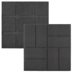 Deck Tiles 8-Pack - Dual-Sided Outdoor Flooring Tile - 14.2SQFT Rubber Pavers for Outside Patio, Garden Walkway, Balcony, or Shed by Pure Garden (Gray)