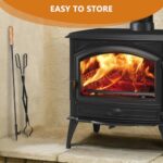 Heavy Duty 32” Long Fireplace Fire Pit Campfire Poker Stick and 26” Fireplace Tongs Tool Sets, Log Grabber, Rust Resistant Black Finish Camping Fireplace Tools for Indoor/Outdoor - Image 4