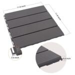Interlocking Deck Tiles, 12 PCS 12” x 12” Patio Tiles Waterproof Plastic Outdoor Flooring Covering All Weather for Walkway Front Porch Poolside Balcony Backyard, Gray - Image 3