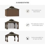 YMGSCC 12'x12' Metal Roof Gazebo Canopy with Curtains and Netting, Outdoor Hardtop Gazebo with Aluminum Frame for Backyards - Image 4