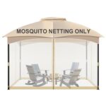 COWVIE Gazebo Replacement Netting Screen, 10' x 12' Universal Gazebo 4-Panel Mosquito Sidewalls with Double Zippers for Outdoor Patio (Only Netting) - Image 2