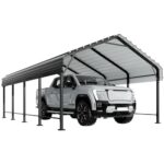 Shintenchi 11.5x20 FT Metal Carport, Enhanced Base Oversized Garage Carports,Outdoor Galvanized Shelter,Heavy Duty Carport Canopy with Steel Roof and Frame, for Car, Boats and Tractors - Image 6