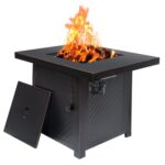 Verdeluxe 32'' Propane Fire Pit,50000 BTU Gas Firepit Table with 2 Drink Holders, Lid & Lava Rock,Outdoor Fire Pit Table for Dining or Party,Propane Firepits for Outside,Patio,Yard - Image 8