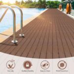 45 Pcs Plastic Interlocking Deck Tiles 12" x 12" Waterproof Patio Decking Tiles Indoor and Ourdoor Floor Tiles for Balcony Garden Porch Poolside Backyard (45 pcs, Brown) - Image 2