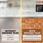 Acacia Deck Tiles - Solid Wood Interlocking Flooring (Pack of 10, 12x12), Waterproof All Weather, Indoor/Outdoor Use, Natural Color - Image 4