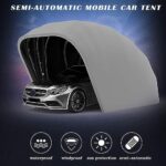 OTQEFTN Semi-Automatic Car Tent, Heavy-Duty Retractable and Foldable Mobile Carport, Fully Enclosed Sun and Rainproof Car Cover, Simple Outdoor Home Garage - Image 3