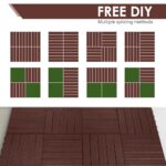 PrimeZone 54 PCS Plastic Interlocking Patio Deck Tiles - 12" x 12" Waterproof Indoor Outdoor Flooring, Patio Floor Decking for Balcony, Backyard, Garden & Poolside, All Weather Use, Dark Brown - Image 6