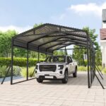 AirWire Carport Canopy 12’X20’ Heavy Duty Car Port Galvanized Steel Roof, Reinforced Stable Triangle Frame for Snowy Windy Metal Carports Enhanced Base Car Tent for Car,RV,Pickup,Boat,Truck,Tractor